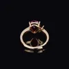 Cluster Rings Pigeon Blood Ruby Drop-Shaped Ring 18K Yellow Gold Tourmaline Treasure Opening Adjustable RingCluster ClusterCluster