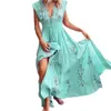 Casual Dresses Bohemian Women's Dress with Floral Spets Tassels och Large Hem Summer Retro Long Dress 230407