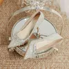 Dress Shoes Luxurious Crystal-fringed Bridal For Women With Pointy Toes Pump Gloss In Rhinestone Stilettos