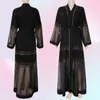 Nero Abaya Dubai Turchia Abito Hijab musulmano Caftano Marocain Arabe Kimono islamico Femme Musulmane Djellaba S90178234939