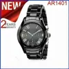 Montre à quartz pour hommes, cadran chronographe noir, bracelet en acier inoxydable, montre à quartz de haute qualité AR1400 AR14012385