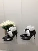 With Box Dress Shoes Flower Heels Padlock Pointy Naked Sandal Pointy Toe Shape Shoes Woman Designer Buckle Ankle Strap Heeled High Heels Sandals