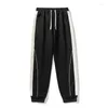 Calças masculinas primavera jogger homens cintura elástica calças cortadas moda coreano streetwear cordão sweatpants roupas masculino plus size