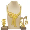 Halsband örhängen Set Woman Jewerlry Italian Gold Plated Design Nigerian Style Accessories Bangle Ring