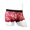 Unterhose Transparente Spitzenunterwäsche Gay Durchsichtige Boxershorts Sissy Bustrap Bandage Panties Sheer Mesh Trunk