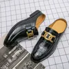 Мужские сандалии черный коричневый металлический украшение ручной работы для мужчин.