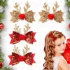 Hair Accessories Christmas Hairpin Antler Bow Ball Shape Shiny Sequin Anti-slip Festive Lightweight Year Decoration Fixation Clip G