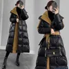 Men's Parkas Women's Trench Coats 2023 Winter Down Jacket Women High-end Long Style Warm Parka Coat Hooded Thick Glossy Black Outerwear Clothing