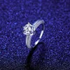 MOSSANITE DIMENT RING S925 STRIBLING SIX Six Claw Full Diamond Pierścień Wedding Pierdzie Pierścień Pierścień Europejska Moda Znakomity Pierścień Walentynki Gift SPC