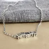 Chains YIZIZAI Vintage Lucky Letter Thai Silver Color Fashion Necklace For Women Good Luck Jewelry Accessories