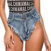 Pantalones cortos para mujer Fiesta de baile Tanga Playa de verano Mini Super Sexy Nightclub Jeans de cintura alta para novia