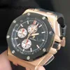 Ap Swiss Montres de luxe Royal AP Oak Offshore Series Bague en céramique or rose 44 mm Montre mécanique automatique pour homme Rose 26401roooa002ca01 Panda Plate M9