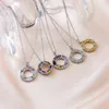 Tiffanylise Necklace Titanium Steel Women's Fashion Circle Pendant Light Luxury and High Grade dubbelfärgad diamantkrage Kedjedesigner Juz4