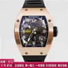 Richarmill Watch Tourbillon Automatic Mechanical Wristwatches Swiss Womens Watches Mens Series RM029 Mens 18k Rose Gold Watch Hollow Plate Automatic Mach WN-963B