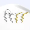 Boucles d'oreilles créoles LKO en argent Sterling 925 véritable, pendentif serpent pour femmes, bijoux de fête gothique, cadeau d'ornements pour filles