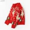 Women's Sweaters New Thickened Children's Christmas Sweater Boys and Girls' Round Neck KnitL231107