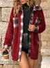 Kvinnors päls 2023 Autumn Faux Coat Women Teddy Jacka Ladies Winter Plaid Fluffy Plush For