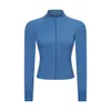 Autumn and Winter L-211 womens jackets Slim Fit Yoga Suit Long Sleeve Top Zipper Cardigan Running Fitness Suit Jacket Sports Coat