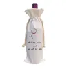 Sublimation wedding wine bottle blank gift bags Christmas decoration wine bag with dracstring for halloween Christmas 1107