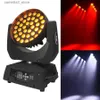 Moving Head Lights LedMoving Head Wash Zoom 36x18wLED Moving Head Light 6in1 RGBWA + UV Color Beam Stage Light Adequado para festas de clube Casamento DJ Q231107