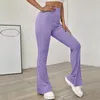 Womens Pants Capris Stretchy Streetwear Slim Flare Pants Women Fashion Autumn Ribbed Wide Leg Pants Full High Waist Trousers Winter G3309 230406