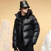 Parkas pour hommes hiver doudoune hommes manteau d'oie pour hommes imperméable mode courte doudoune hommes capuche noir marque de luxe chaud plume veste J231107