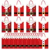 クリスマスの装飾ブラックゴールドパーティーの好意ボックスハンドル付きギフトクリスマステーマペーパーグッディキャンディートリートバッグ