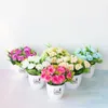 Decorative Flowers Artificial Potted Simulation Fake Flower Yellow Red Blue Pink Purple Plants Home Garden Table Decoration Room Ornaments