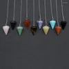 Dekorativa figurer Naturliga ädelsten Radiesthesia Pendulum för spådomsläkning Stone Rose Quartz Dowsing Biolocation Reiki Crystal