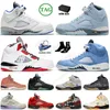 New Jumpman 5 Craft Mens Basketball Shoes Aqua Unc 5s DJ Khaled X We the Best Crimson Bliss Sail Concord White Raging Bull Trainers Racer Sneakers Size EU40-47 med Box