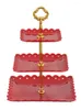 Borden afneembare cake stand bruiloft verjaardagsfeestje 3 laag patisserie cupcake fruitplaatgerechten en sets keramisch sushi hout