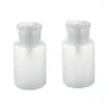 Butelki do przechowywania 2x 150 ml paznokci Makijaż Makeup Poliska z plastikową pompą do usuwania butelki biały