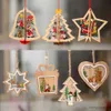 Decorazioni natalizie 1 PZ Stile casuale Ciondolo in legno di Babbo Natale Decorazioni di buon Natale per la casa Pupazzo di neve Ornamenti Decorazioni per l'albero di Natale Capodanno R231107