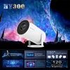 Projectors Hy300 Projector 4k HD Android 11 WiFi Dual 6.0 120 ANSI BT5.0 1080P 1280*720P CINEMA Outdoor Projector