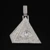 New ladder vvs moissanite hip hop evil eyes pyramid pendant fashion brand sweater chain for men and women