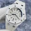 AP Swiss Luxury Wrist Watches Royal AP Oak Offshore Series 15707CB White Ceramic Material Mens Watch Blue and White Color Matching Automatic Mechanical Watch 42 YCBT