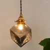 Taklampor japansk stil glashänge fixturer sovrum vardagsrum koppar loft dekor industriell vintage lampa hängande ljus