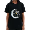 Heren t -shirts xinyi t -shirt 100% katoen casual grappige astronaut ontwerp print los oneck t -shirt voor mannen korte mouw t -shirt mannelijke tops 230406