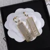 Brand letter business card earings Women Designer Earrings gold dangle earring charm Ornaments Luxury Jewellery Fahion Ear rings Accessories