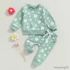 Ensembles de vêtements imprimé floral bébé filles vêtements nouveau-né tenues d'automne décontracté sweat-shirt à manches longues hauts pantalons 2pcs ensemble costumes pour bébés R231107