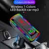 F11 BT FM Transmitter with 3.1A Dual USB Charging Music Streaming Hands-Free Calling Radio Adapter Car Kit 7 Colors Backlit