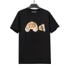 Camiseta con estampado de oso de peluche decapitado de Ángel a la moda, ropa suelta para hombres y mujeres, manga corta con letras