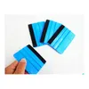 Other Care Cleaning Tools Car Vinyl Film Wrap Blue Color Scraper Squeegee With Felt Edge Size 10Cmx7Cm Drop Delivery Mobiles Motorcyc Dhyax