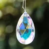 Chandelier Crystal 2PCS 38MM AB Color Fire Polished Teardrop Mesh Home Hanging Ornament Parts DIY Wedding Decor Accessories