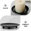 Candle Holders Candlestick Iron Plate Black Taper Home Tray Scented Holder Tabletop Simple Base &