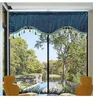 Gardin gardiner för det lyxiga vardagsrummet dekorativ pärlstav valans med tofs 132x45 cm kort fönster svart ut
