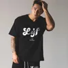 Mens Tshirts Summer Bodybuilding Loose Tshirt Casual Fashion Sports Shortsleeved Running Fitness Training Trend Black Tops 230407