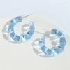 Boucles d'oreilles pendantes transparentes pour femmes, accessoires ronds colorés, couleur bonbon, mode coréenne, bijoux cadeau tendance, 2023