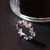 Bagues papillon décontractées pour filles, bijoux brillants en zircone cubique, feuilles géométriques réglables, bijoux minimalistes et délicats, cadeaux