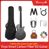 Smart Carbon Fiber Akustik-E-Gitarre schwarz, Enya NOVA GO SP1, 35-Zoll-Gitarre mit Tonabnehmer, Koffer, Gurt, Kabel, Reise